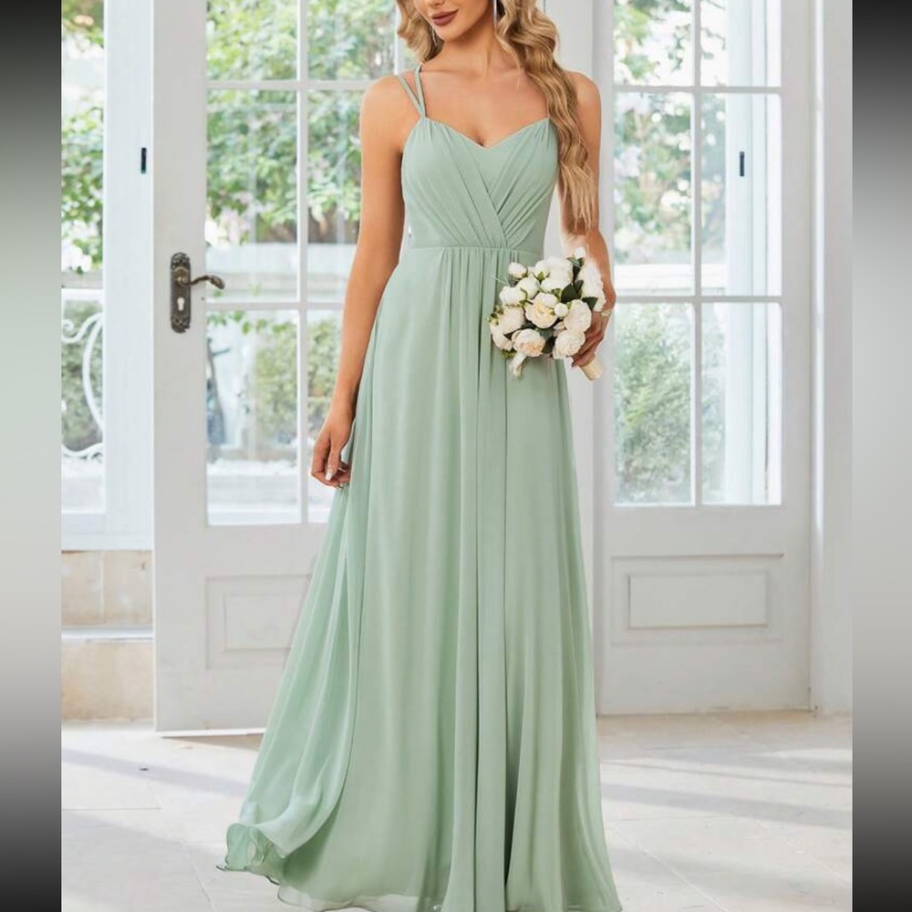 NEW Convertible Chiffon Lace Open Back Spaghetti Straps Bridesmaid Dress - Picture 6 of 8